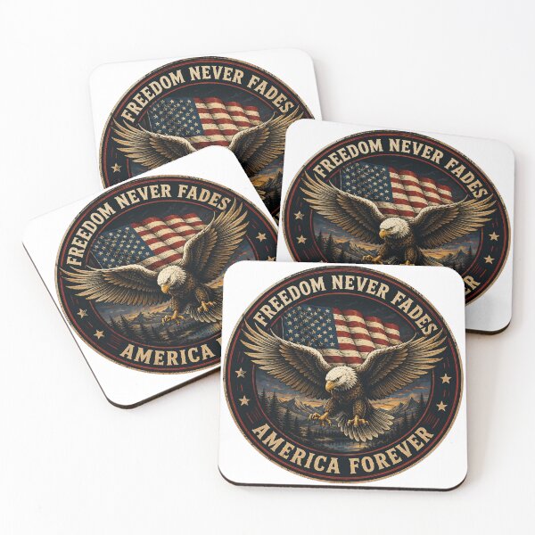 Artikelvorschau, Freedom Never Fades – America Forever Bald Eagle Vintage Sticker entworfen und verkauft von Collins Design.