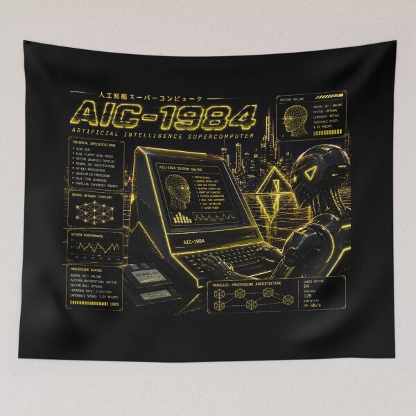 Item preview, Retro AI Supercomputer Robot | 1984 Cyberpunk Vaporwave Computer designed and sold by TEEJAMBOREE.