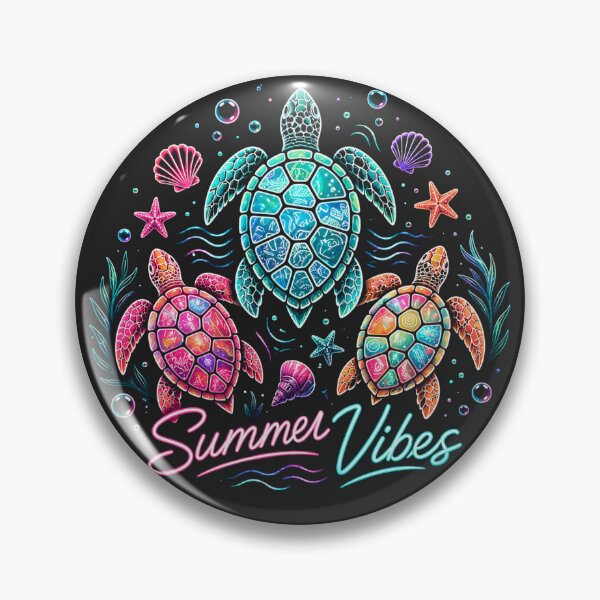 Item preview, Retro Neon Sea Turtles Summer Vibes designed and sold by legendaryskins.