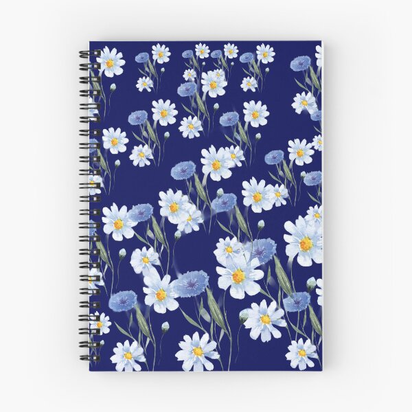 Item preview, Elegant White and Blue Daisies on Navy Blue Background designed and sold by Jyoti-Quotes.