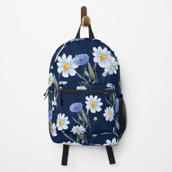 Item preview, Elegant White and Blue Daisies on Navy Blue Background designed and sold by Jyoti-Quotes.