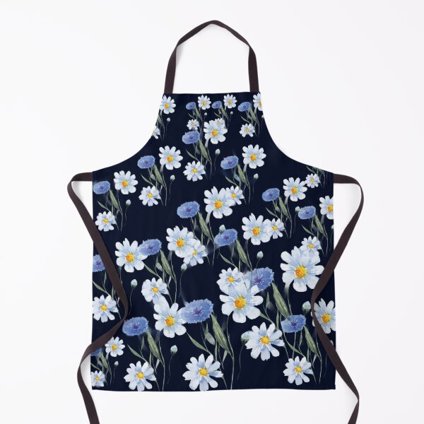 Item preview, Elegant White and Blue Daisies on Navy Blue Background designed and sold by ​Jyoti Digital Artist.
