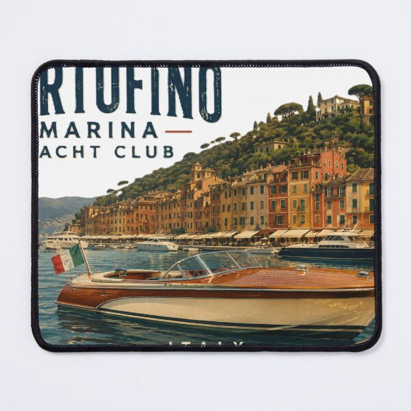 Item preview, Portofino Marina Yacht Club | Vintage Italian Boat Travel Poster designed and sold by Asfyi.