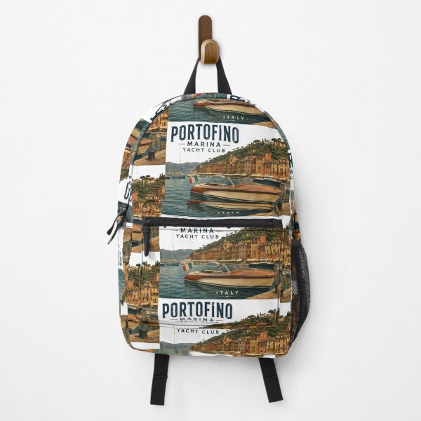 Item preview, Portofino Marina Yacht Club | Vintage Italian Boat Travel Poster designed and sold by Asfyi.