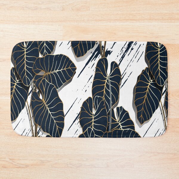 Item preview, Midnight Taro: Luxury Golden-Veined Botanical Pattern designed and sold by LiveLearnCreate.