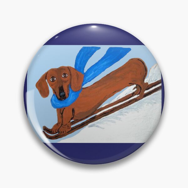 Item preview, Dachshund Snow Skiing designed and sold by Squirreldumplings.