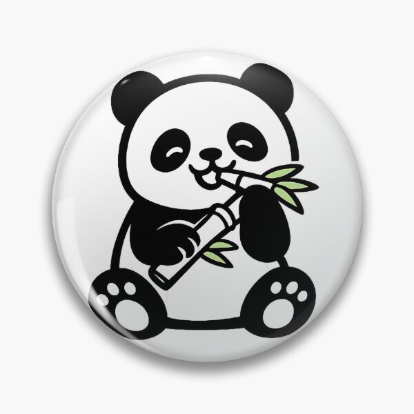 Item preview, Cute Panda Eating Bamboo Line Art designed and sold by AstralAG.