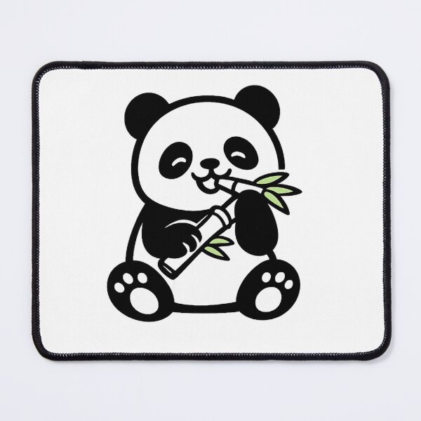 Item preview, Cute Panda Eating Bamboo Line Art designed and sold by AstralAG.