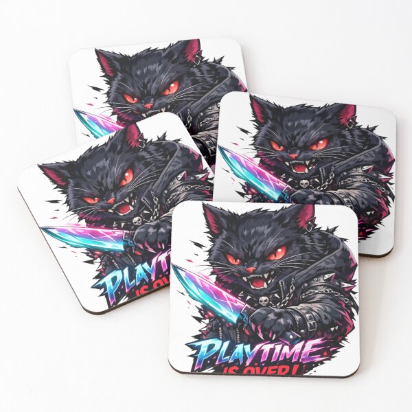 Item preview, Playtime Is Over Cyberpunk Black Cat designed and sold by IMOBILYARI.