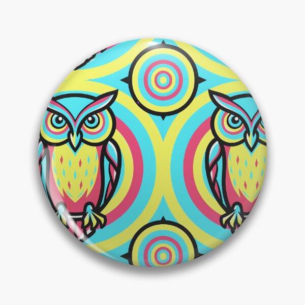 Item preview, Neon Owl Pattern designed and sold by Cathedral of Curiosity.