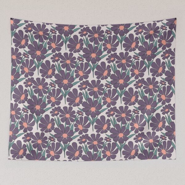 Item preview, Busy Garden Florals in purple designed and sold by creativebakergb.