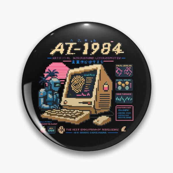 Item preview, Retro AI Supercomputer Robot | 1984 Cyberpunk Vaporwave Computer designed and sold by TEEJAMBOREE.