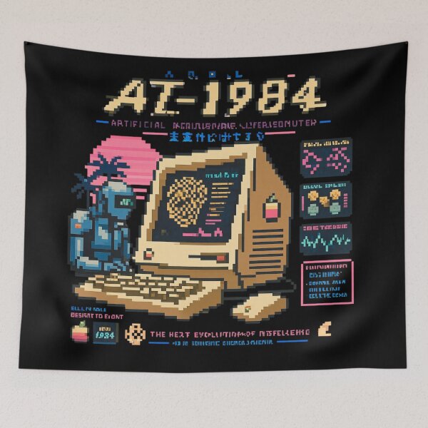 Item preview, Retro AI Supercomputer Robot | 1984 Cyberpunk Vaporwave Computer designed and sold by TEEJAMBOREE.
