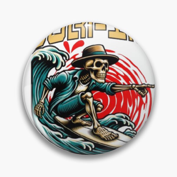 Item preview, .Skeleton on Surfboard designed and sold by WAKYSHOP.
