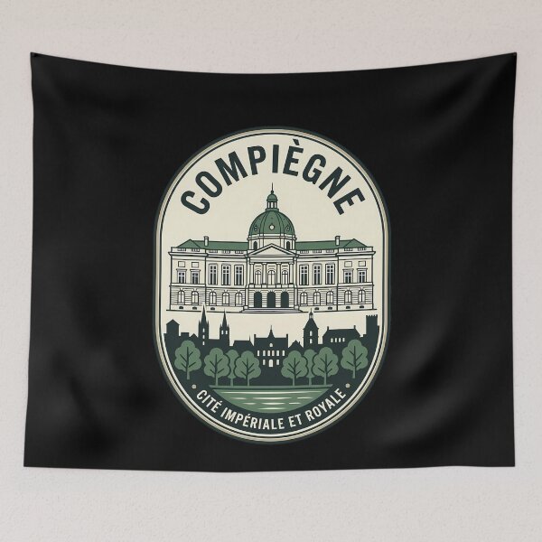 Item preview, Compiègne France Vintage Travel Emblem Retro Badge designed and sold by k3rstman1.