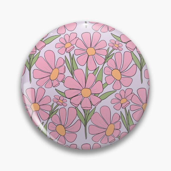 Item preview, Retro Garden Florals in pink designed and sold by creativebakergb.