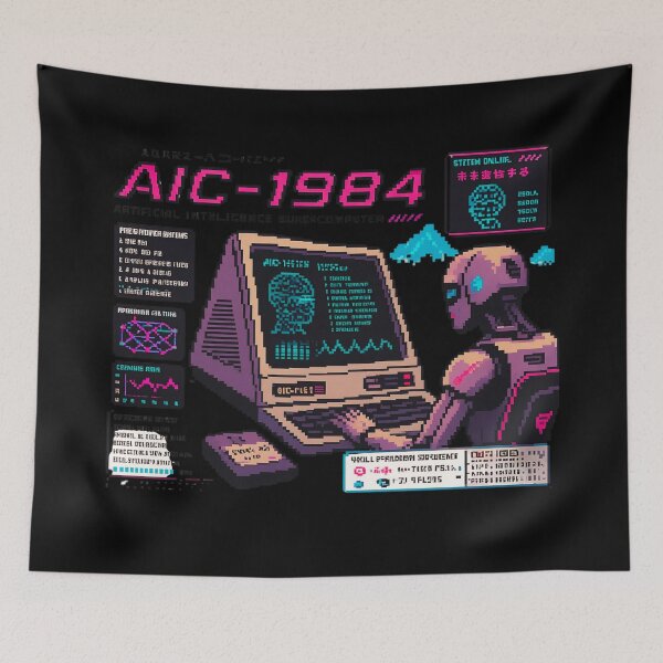 Item preview, Retro AI Supercomputer Robot | 1984 Cyberpunk Vaporwave Computer designed and sold by TEEJAMBOREE.