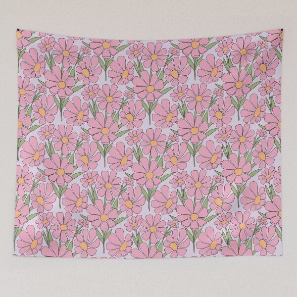 Item preview, Retro Garden Florals in pink designed and sold by creativebakergb.