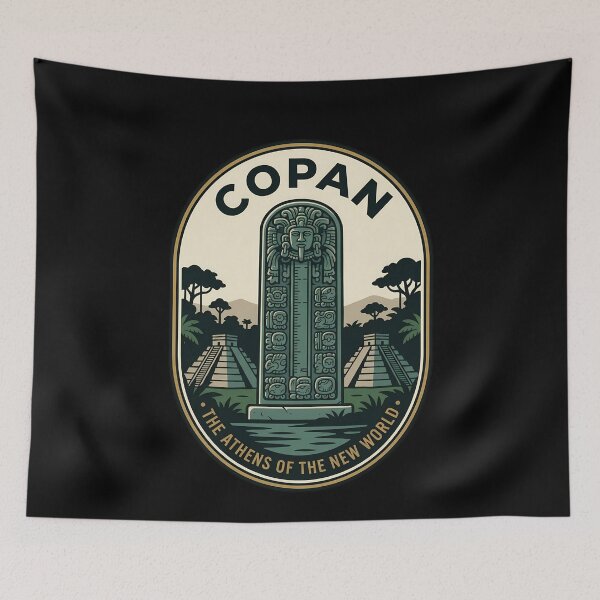 Item preview, Copan Mayan Ruins Honduras Vintage Travel Emblem designed and sold by k3rstman1.