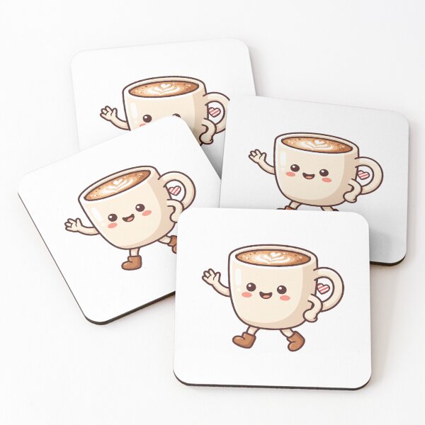 Item preview, Cute coffee cup character design designed and sold by kidoramagic.