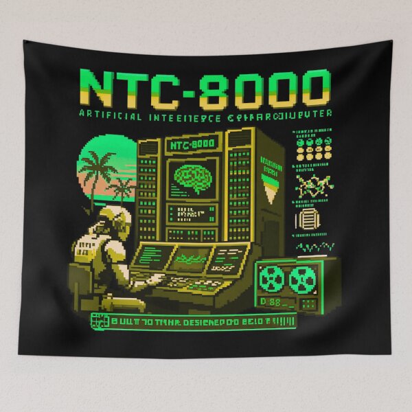 Item preview, Retro AI Supercomputer Robot | 1984 Cyberpunk Vaporwave Computer designed and sold by TEEJAMBOREE.
