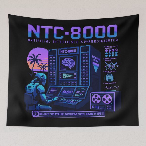 Item preview, Retro AI Supercomputer Robot | 1984 Cyberpunk Vaporwave Computer designed and sold by TEEJAMBOREE.
