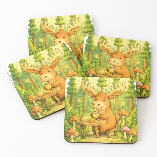 Item preview, Woodland Moose on a Break | Creative Art at the Forest Café designed and sold by Clothes With Smiling Animals Walt Gral.