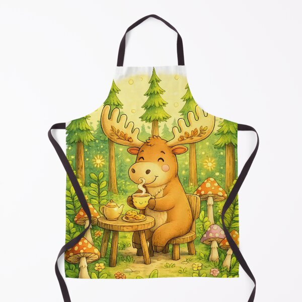 Item preview, Woodland Moose on a Break | Creative Art at the Forest Café designed and sold by Clothes With Smiling Animals Walt Gral.