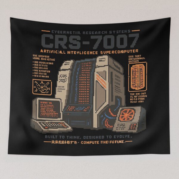 Item preview, Retro AI Supercomputer Robot | 1984 Cyberpunk Vaporwave Computer designed and sold by TEEJAMBOREE.