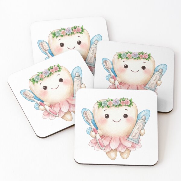 Item preview, Cute Tooth Fairy Holding a Toothbrush and Toothpaste | Watercolor Fairy Tooth designed and sold by Mommy-Smile.