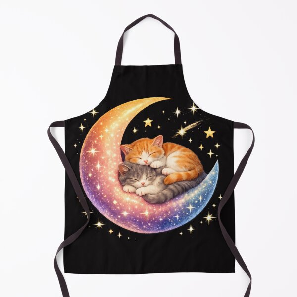 Item preview, Sleeping Cats on Colorful Crescent Moon with Sparkling Stars designed and sold by BoB-66.