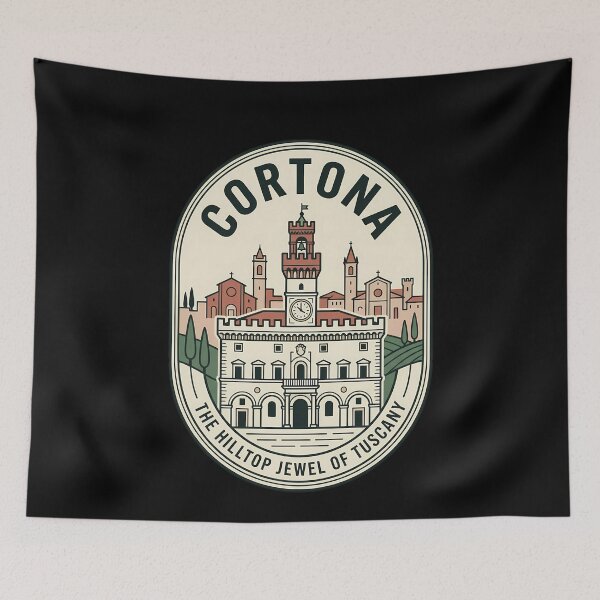 Item preview, Cortona Italy Hilltop Jewel Vintage Travel Emblem designed and sold by k3rstman1.