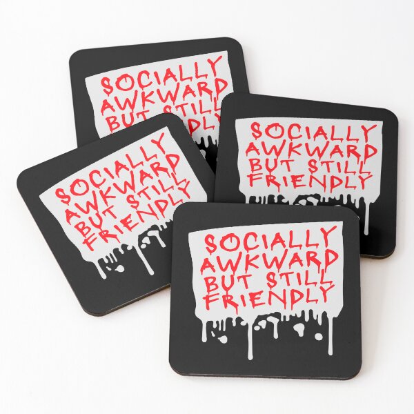 Item preview, Socially Awkward But Still Friendly Funny Relatable Quote designed and sold by shirt-o-mat.