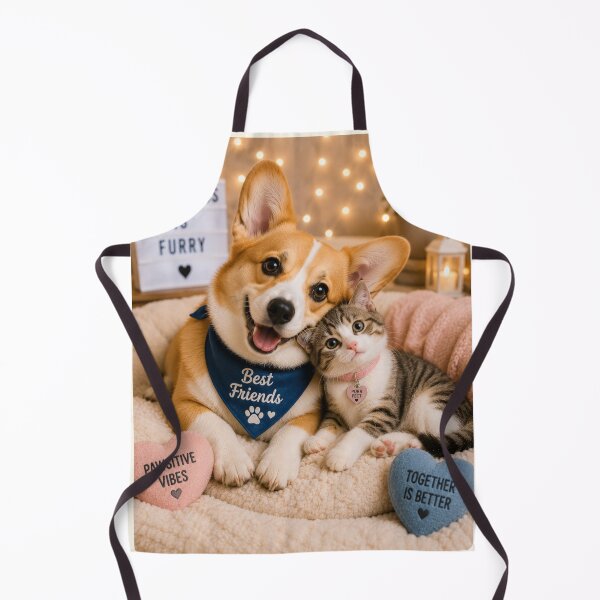Item preview, Cute Corgi Kitten Friendship Portrait Design designed and sold by BagFactoryUK.