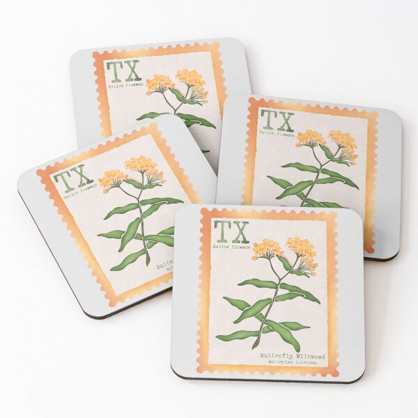 Item preview, Texas Native Flower Butterfly Milkweed Watercolor Vintage Postage Stamp designed and sold by Marguerite Artistry.