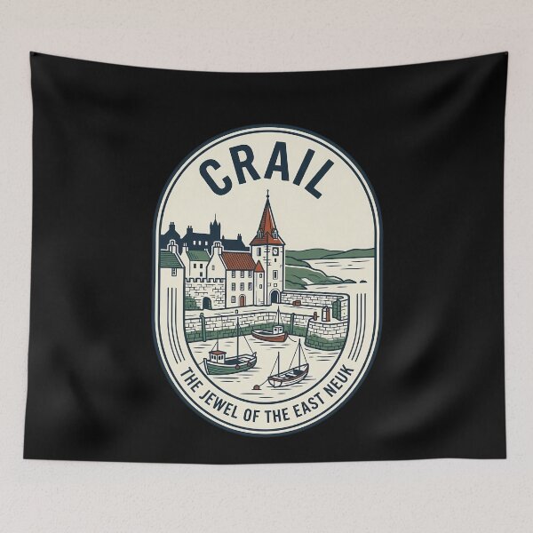 Item preview, Crail Scotland Harbor Vintage Travel Emblem designed and sold by k3rstman1.