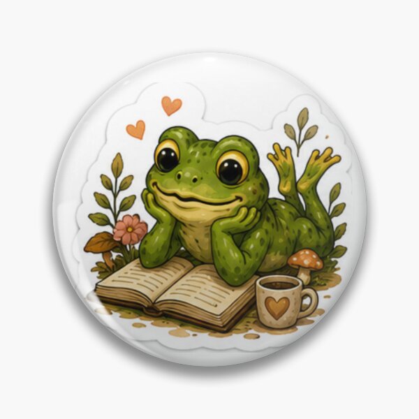 Item preview, Dreamy Frog Reading With Cozy Coffee designed and sold by AtlasPixel.
