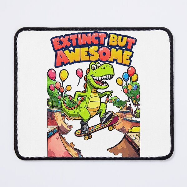 Item preview, Extinct But Awesome – Cartoon Dinosaur Skateboarding Funny Retro T-Shirt Design designed and sold by MerchWSzpilkach.