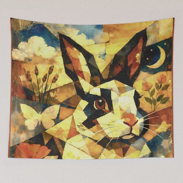 Item preview, Collage Cubist Rabbit designed and sold by Cathedral of Curiosity.