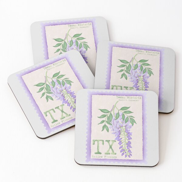 Item preview, Texas Native Flower Wisteria Watercolor Vintage Postage Stamp designed and sold by Marguerite Artistry.