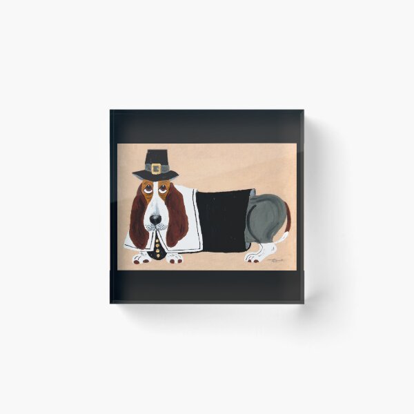 Item preview, Basset Hound Thanksgiving Pilgrim designed and sold by Squirreldumplings.