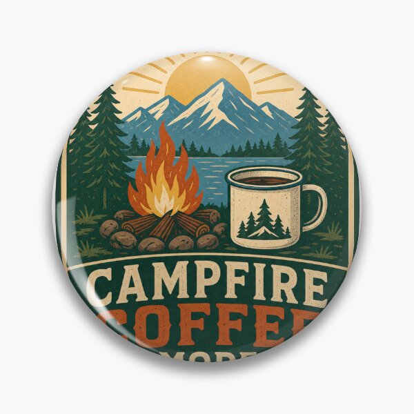 Item preview, Campfire Coffee Outdoor Badge designed and sold by houseoflushella.