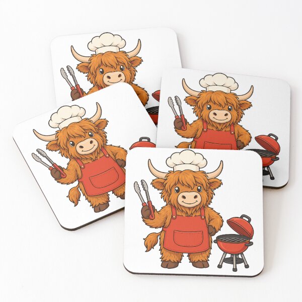 Item preview, Cute Highland Cow BBQ Pitmaster designed and sold by JasKei-Designs.