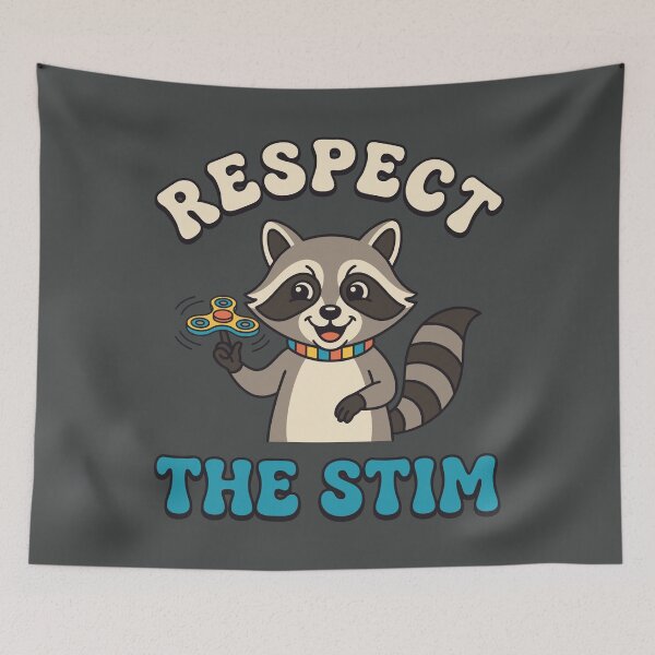 Item preview, Funny Raccoon Respect The Stim Retro designed and sold by DigitalGlade.