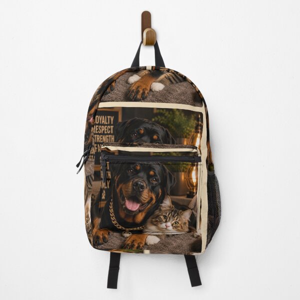 Item preview, Loyal Rottweiler Kitten Friendship Portrait Design designed and sold by BagFactoryUK.