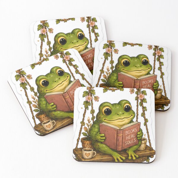 Item preview, Books Heal Souls Reading Frog Sticker designed and sold by AtlasPixel.