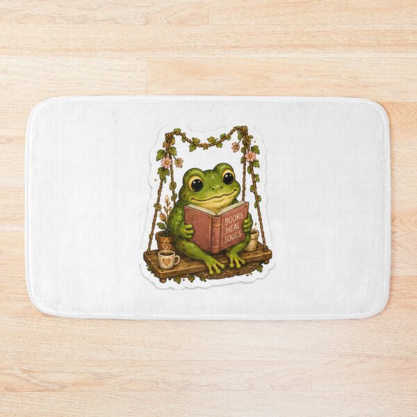 Item preview, Books Heal Souls Reading Frog Sticker designed and sold by AtlasPixel.