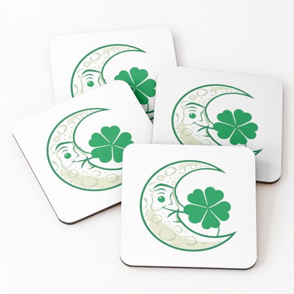 Item preview, Moon & four-leaf clover  designed and sold by Lucky 777.