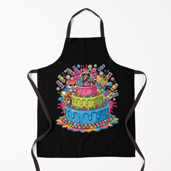 Item preview, Candy Splash Animal Party Cake Sticker | Cute Raccoon Fox Hedgehog Cartoon Art designed and sold by Celebrate & Sparkle.