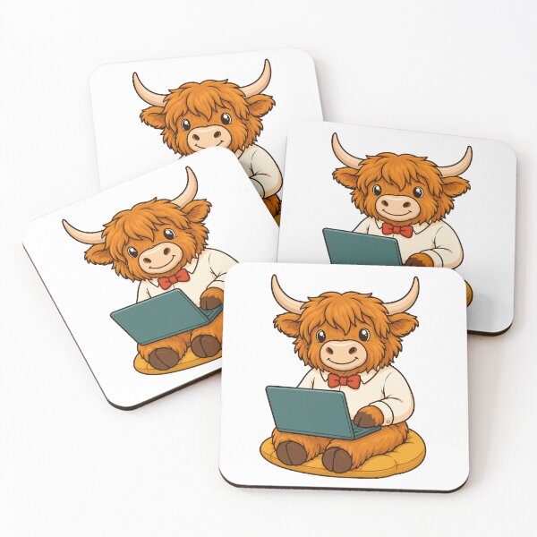 Item preview, Highland Cow Working From Home designed and sold by JasKei-Designs.